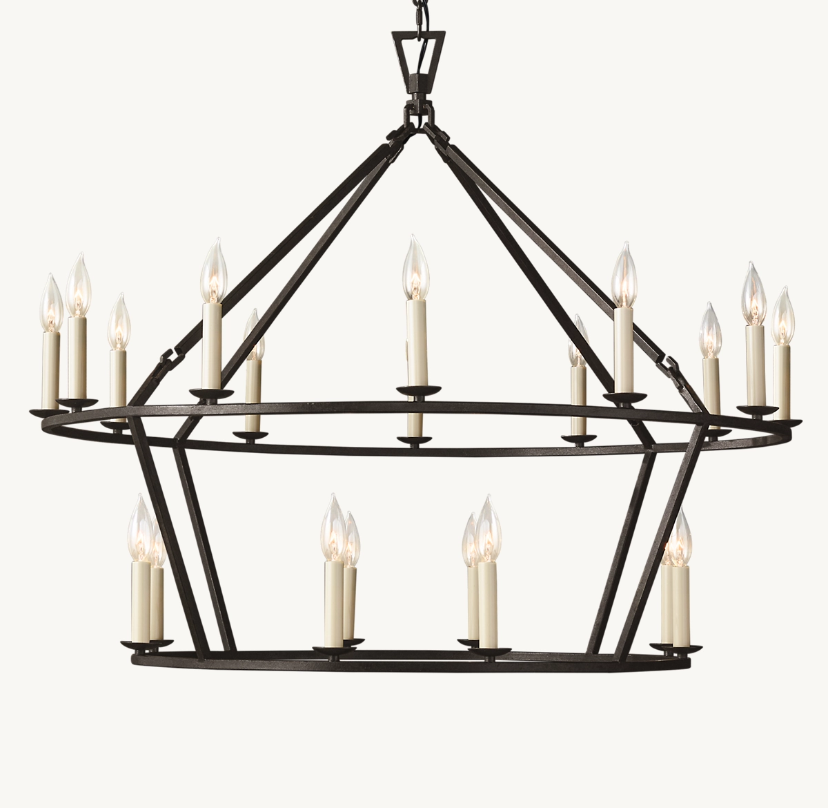 19TH C. ENGLISH OPENWORK TWO-TIER ROUND CHANDELIER 40