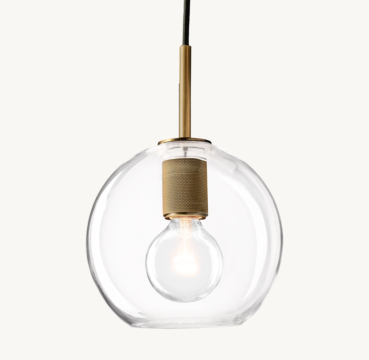 UTILITAIRE GLOBE SHADE PENDANT - Lacquered Burnished Brass