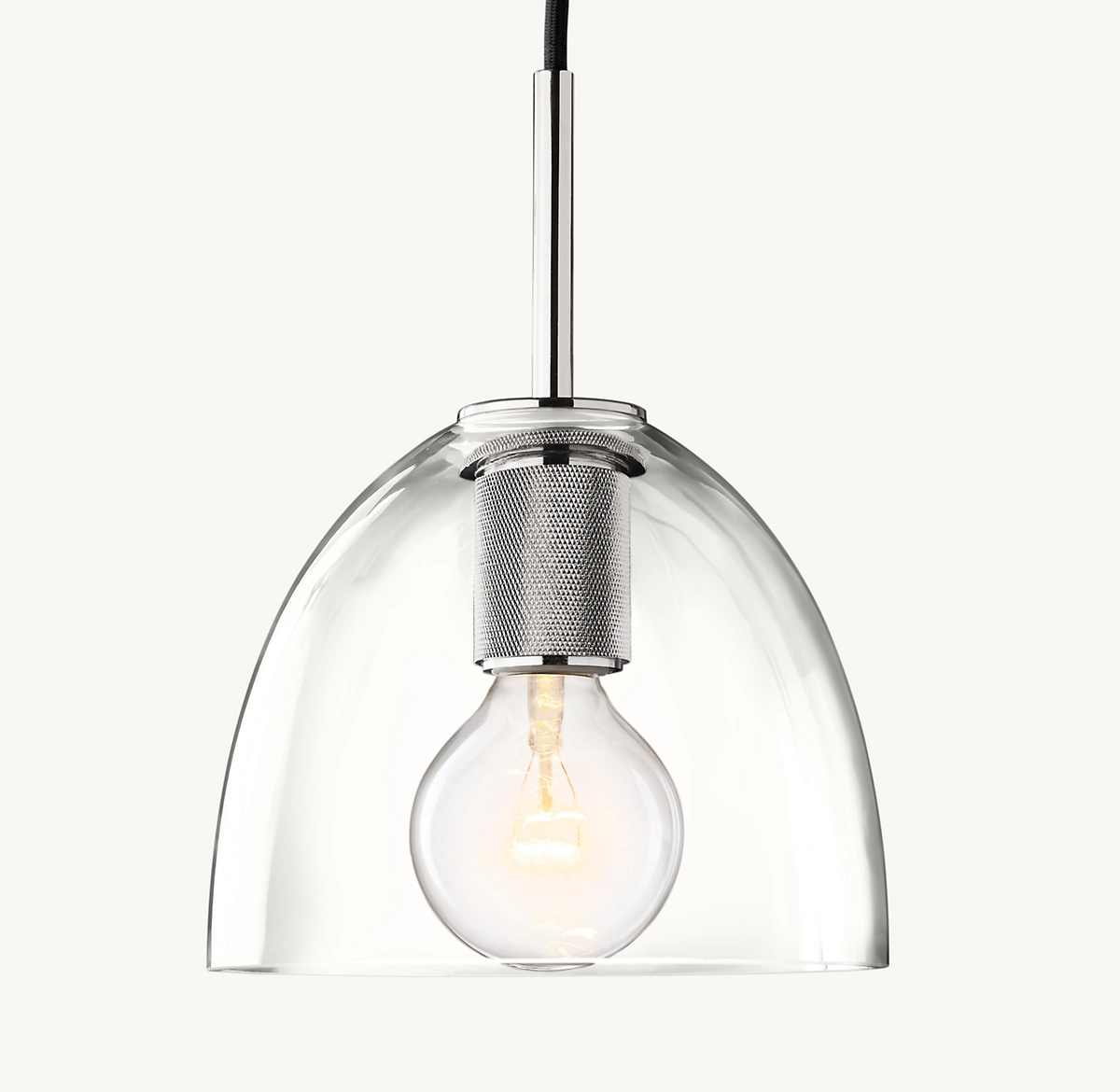 UTILITAIRE CLOCHE SHADE PENDANT - Polished Nickel