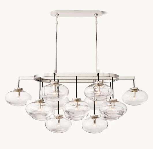 CABRETTE CLEAR GLASS LINEAR CHANDELIER 54