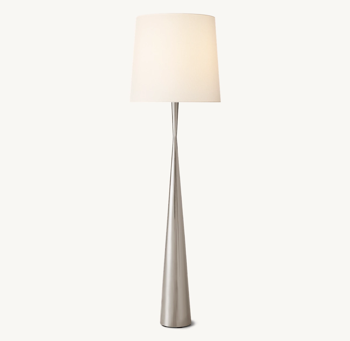 Noemi Shaded Floor Lamp - Polished Nickel