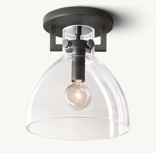 MACHINIST GLASS CLOCHE FLUSHMOUNT