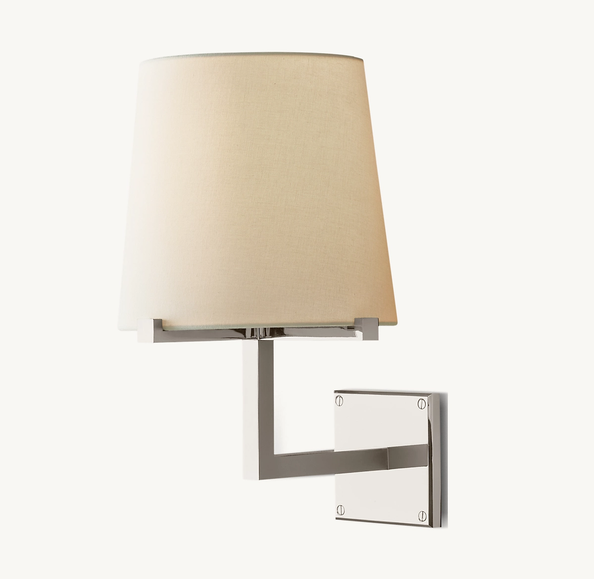 PAUILLAC FABRIC SHADE GRAND SCONCE - Polished Nickel