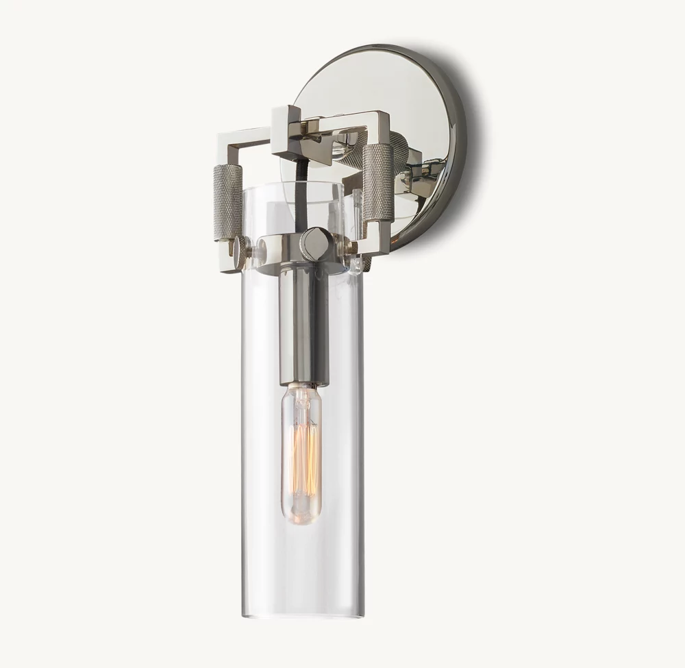 MACHINIST GLASS CYLINDER SCONCE 9