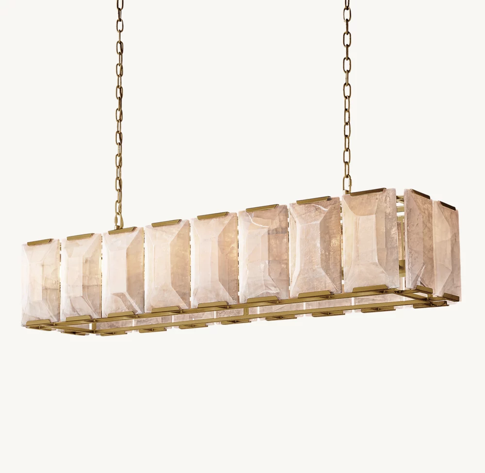 HARLOW CALCITE RECTANGULAR CHANDELIER 54