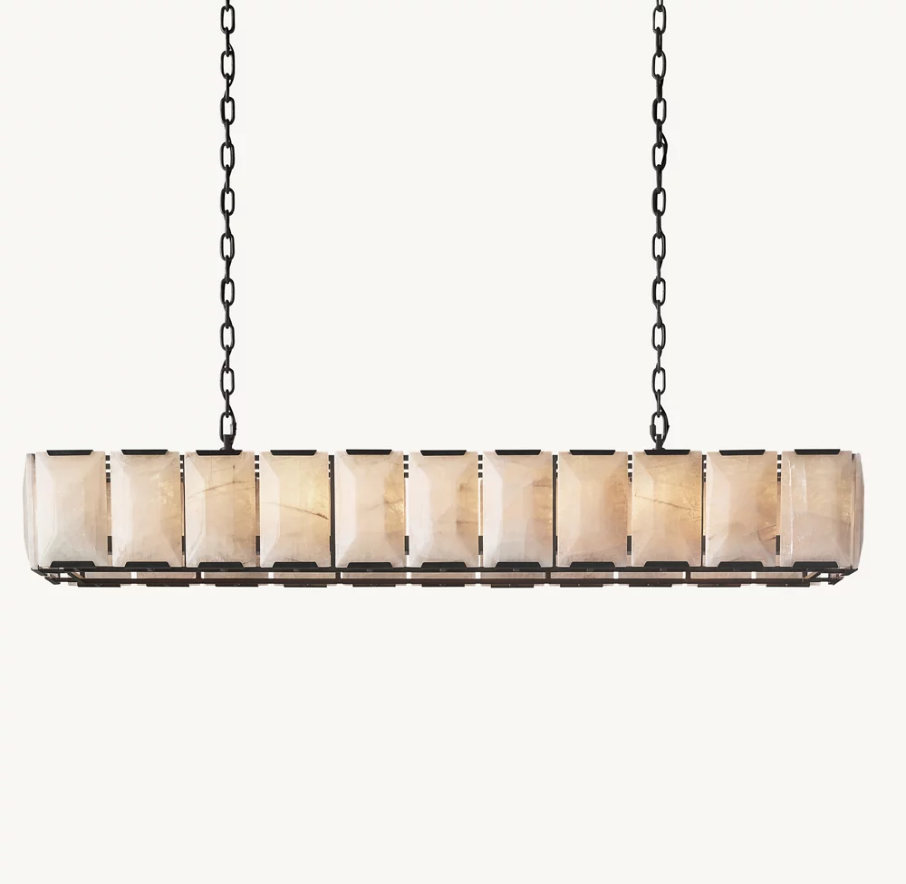 HARLOW CALCITE RECTANGULAR CHANDELIER 74