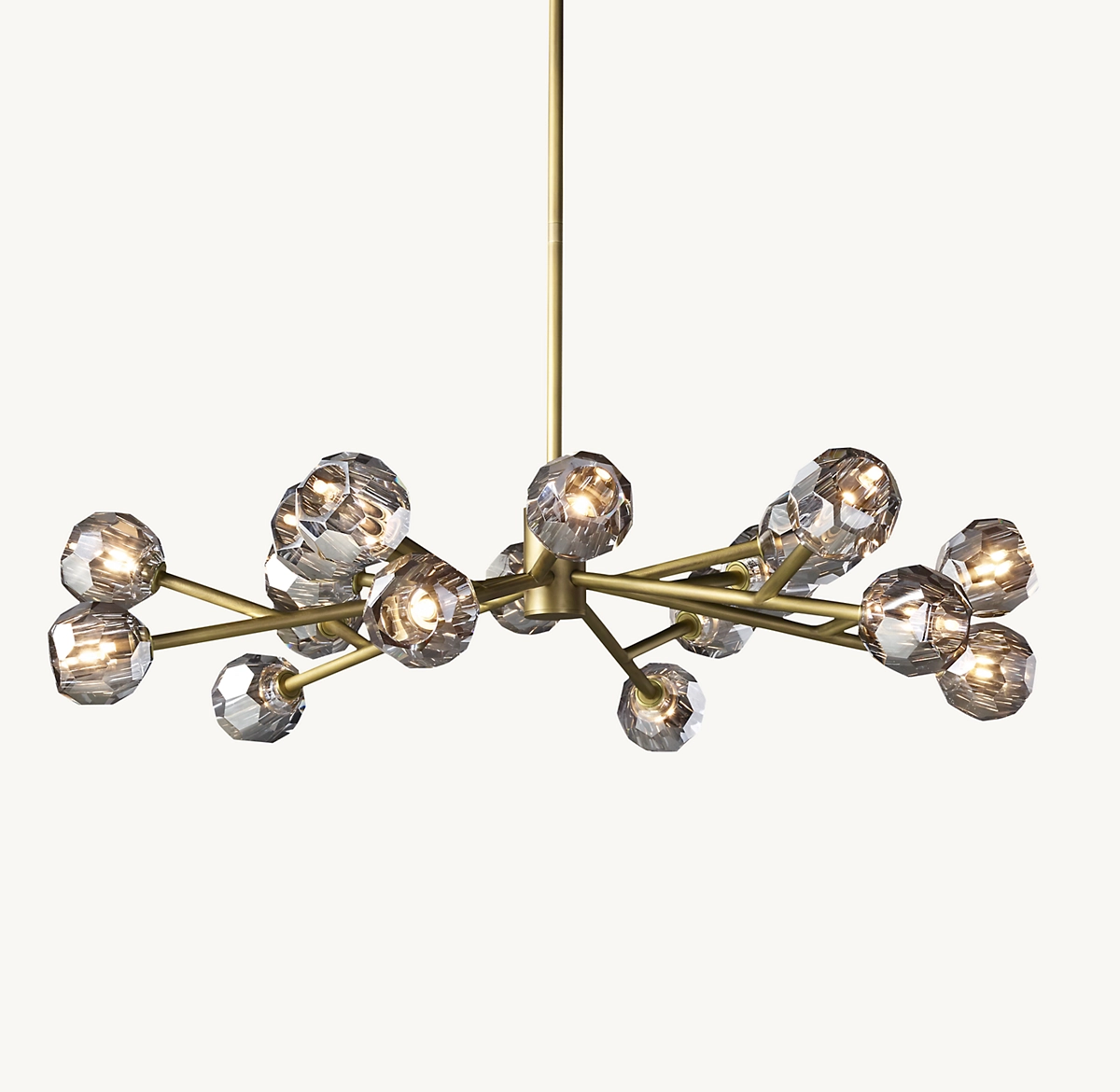 BOULE DE CRISTAL SMOKE GLASS ROUND CHANDELIER 48