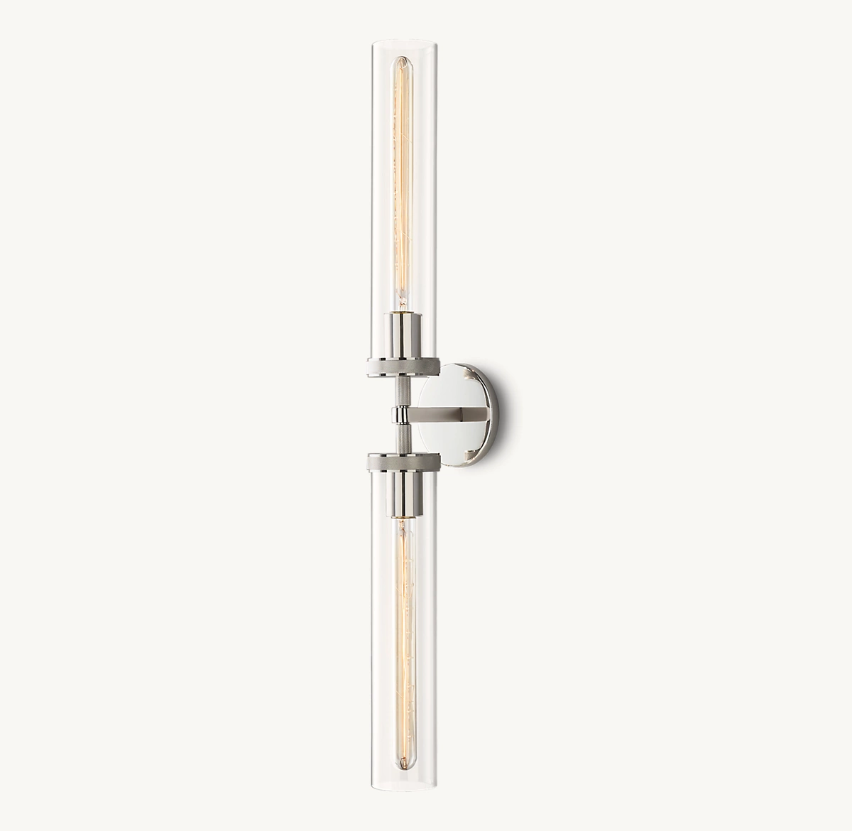 LAMBETH KNURLED GRAND LINEAR SCONCE - Polished Nickel