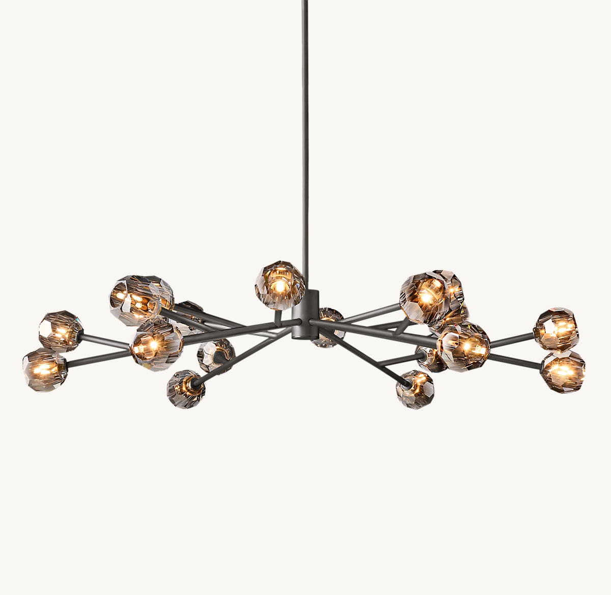 BOULE DE CRISTAL SMOKE GLASS ROUND CHANDELIER 60