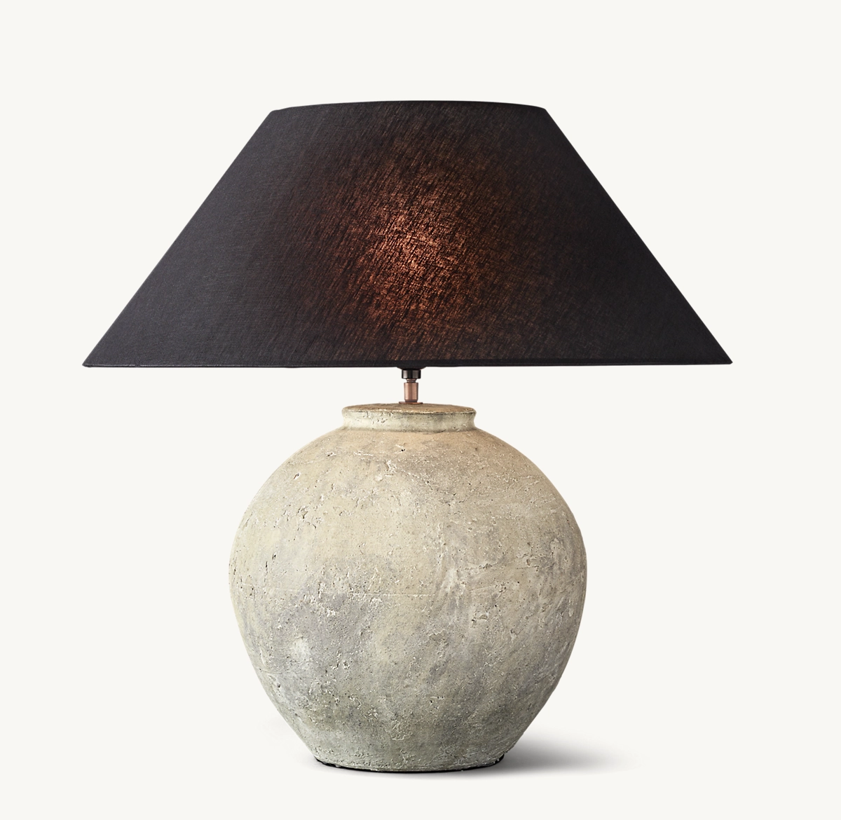 TERRA-COTTA OLIVE JAR TABLE LAMP - Black Linen