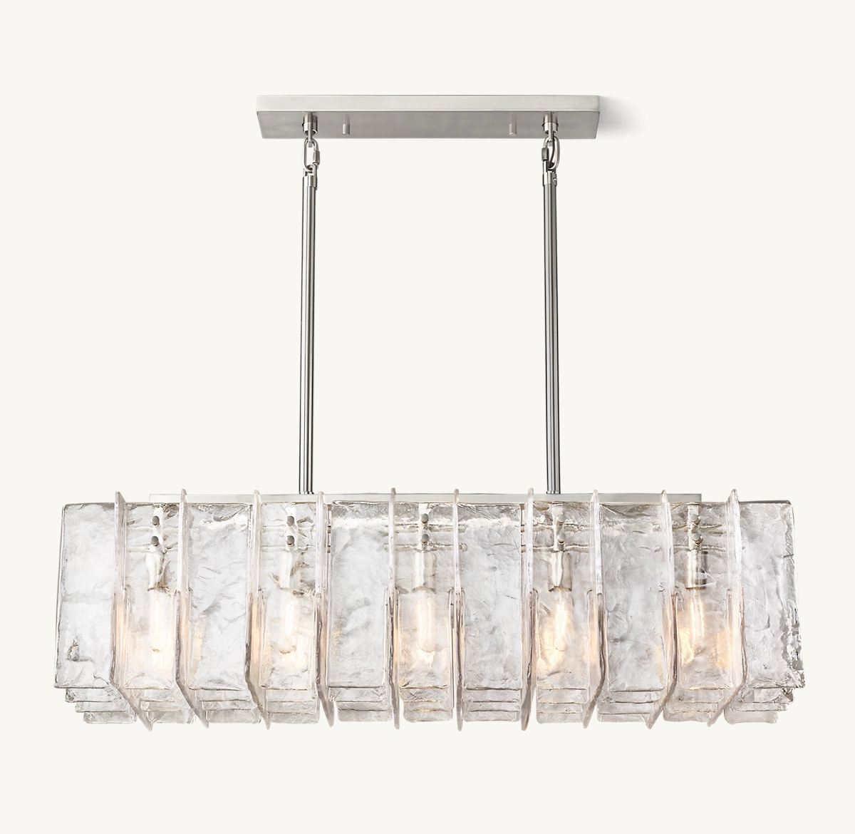 LATTICE CLEAR GLASS RECTANGULAR CHANDELIER 49