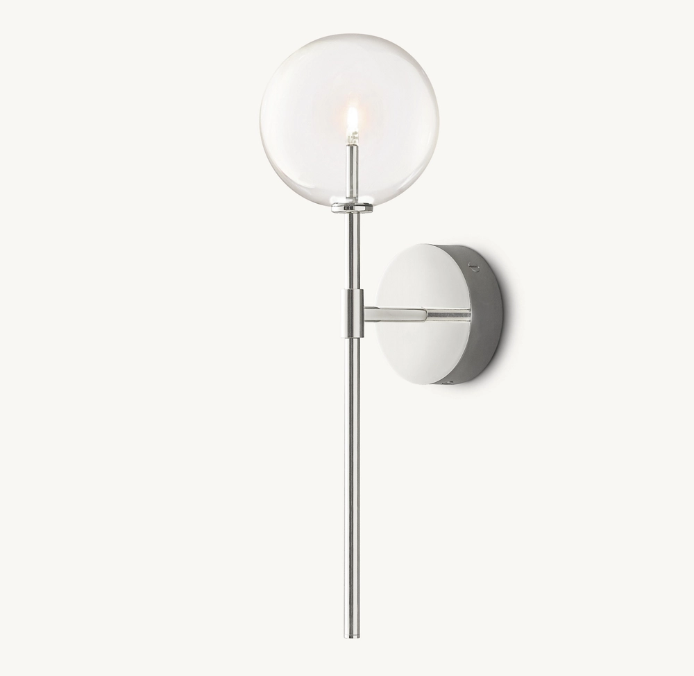 GLASS GLOBE SCONCE - Image 1