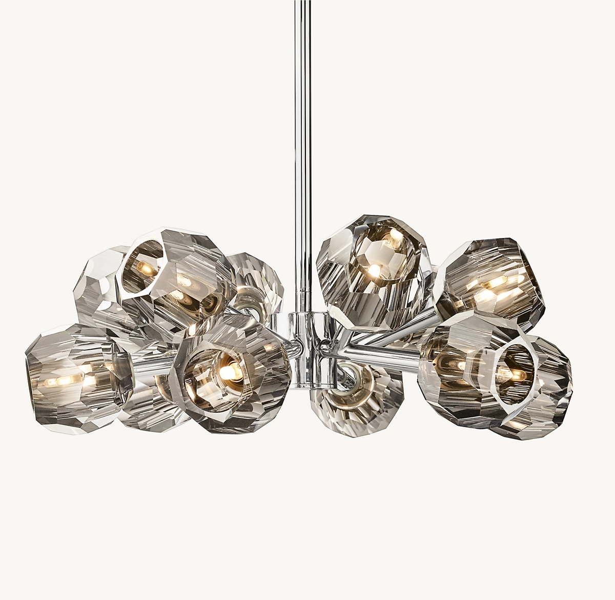 BOULE DE CRISTAL SMOKE GLASS ROUND CHANDELIER 24