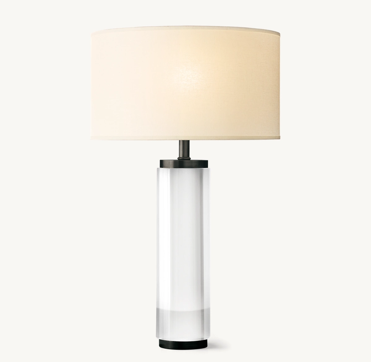 CYLINDRICAL COLUMN CRYSTAL TABLE LAMP - Bronze