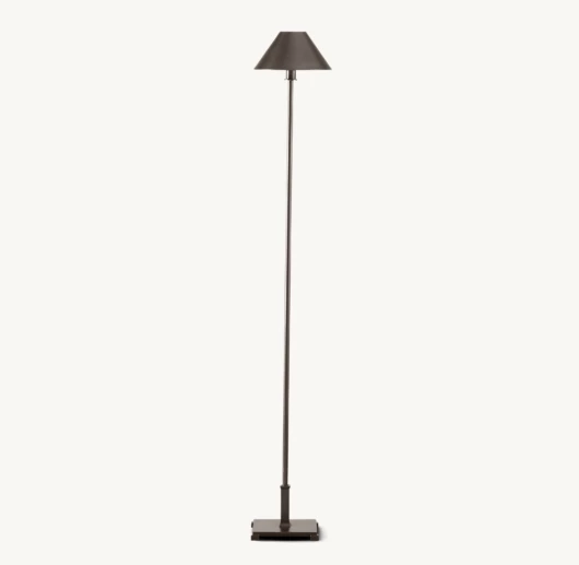 PETITE CANDLESTICK METAL SHADE FLOOR LAMP