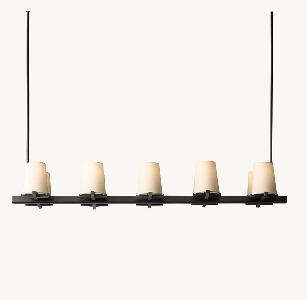 PAUILLAC FABRIC SHADE LINEAR CHANDELIER 49