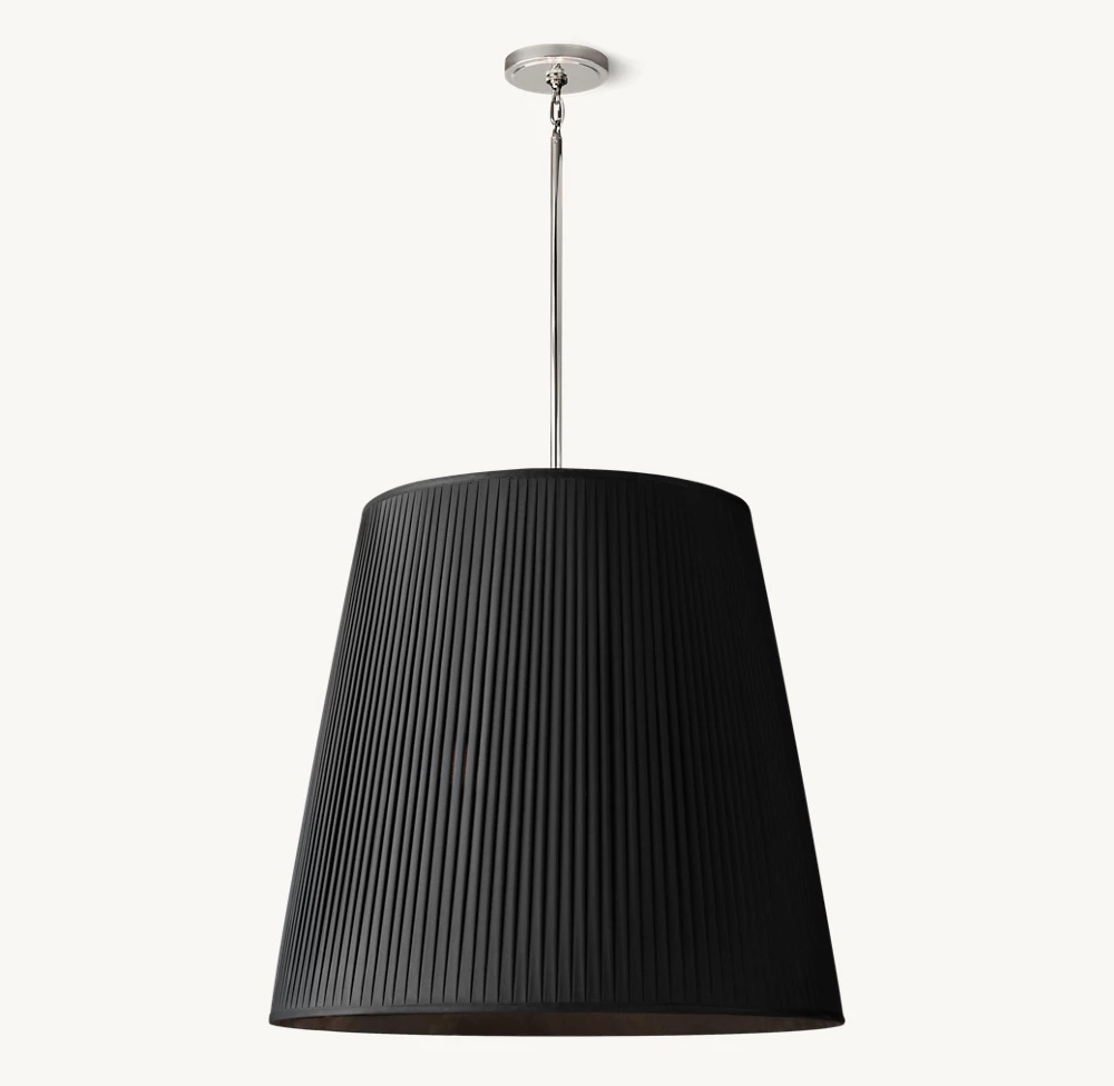 REED BLACK PLEATED BARREL PENDANT - Image 1