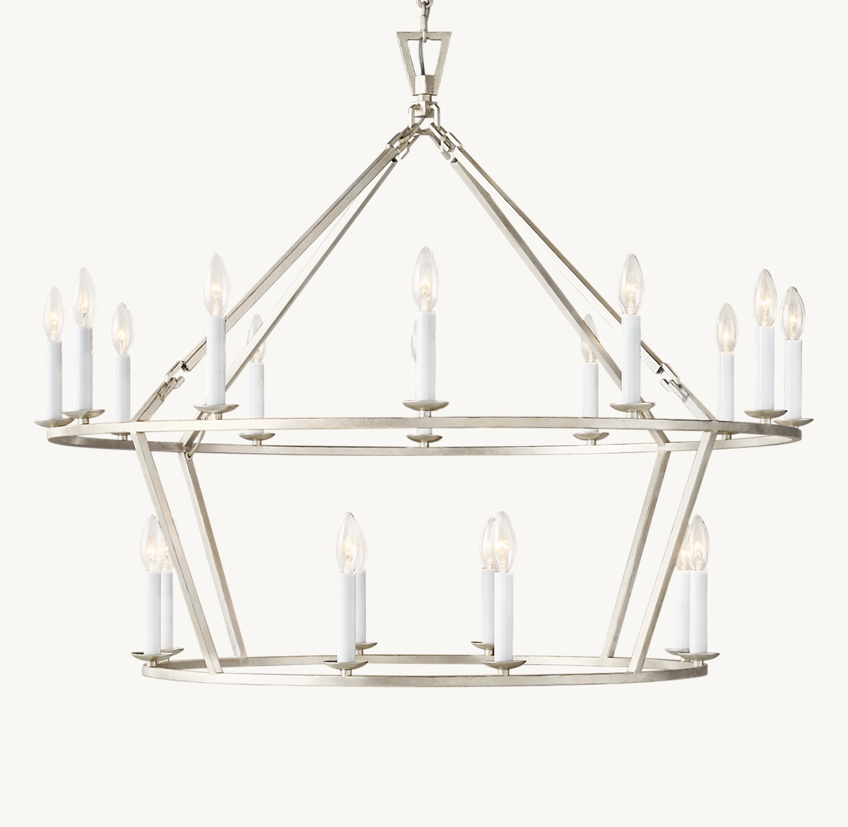 19TH C. ENGLISH OPENWORK TWO-TIER ROUND CHANDELIER 40