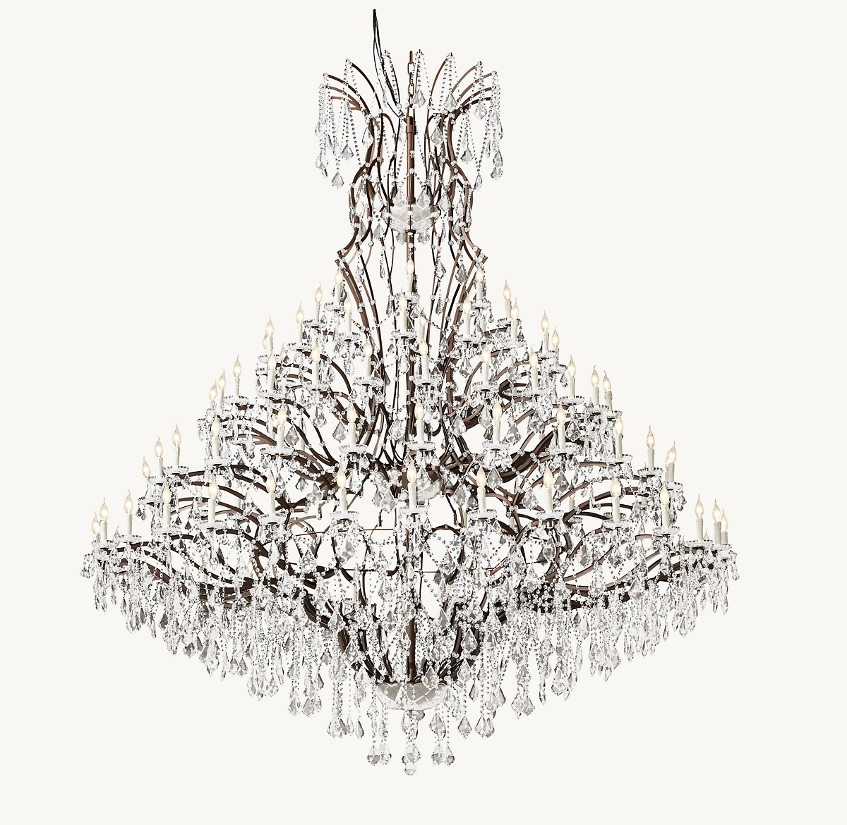 19TH C. ROCOCO IRON & CRYSTAL ROUND CHANDELIER 101