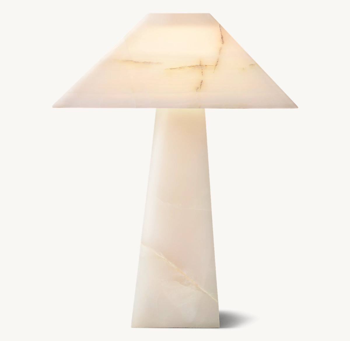 Mycena Obelisk Stone Table Lamp - Ivory Onyx