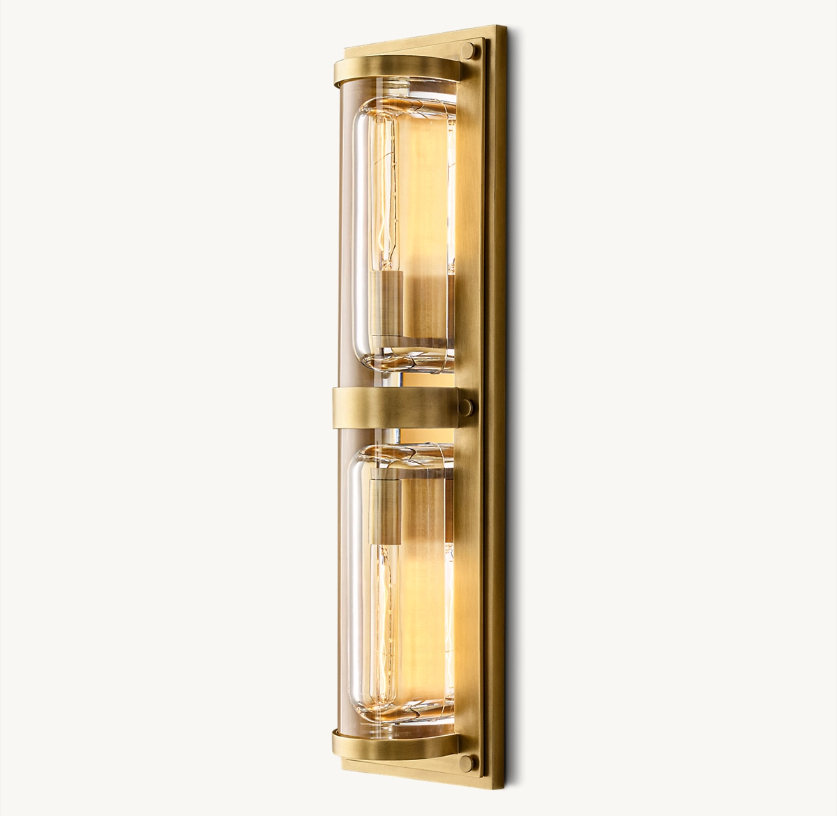 SAVILE ROUND LINEAR SCONCE - Lacquered Burnished Brass