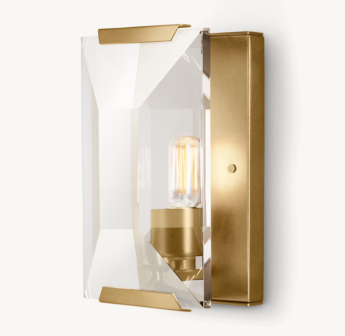 HARLOW CRYSTAL SCONCE - Lacquered Burnished Brass