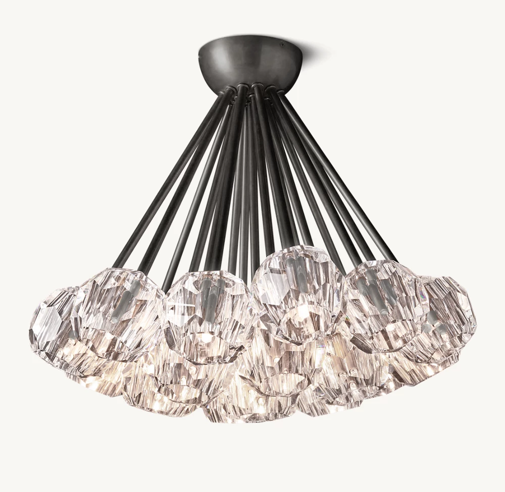 BOULE DE CRISTAL CLEAR GLASS FLUSHMOUNT 24