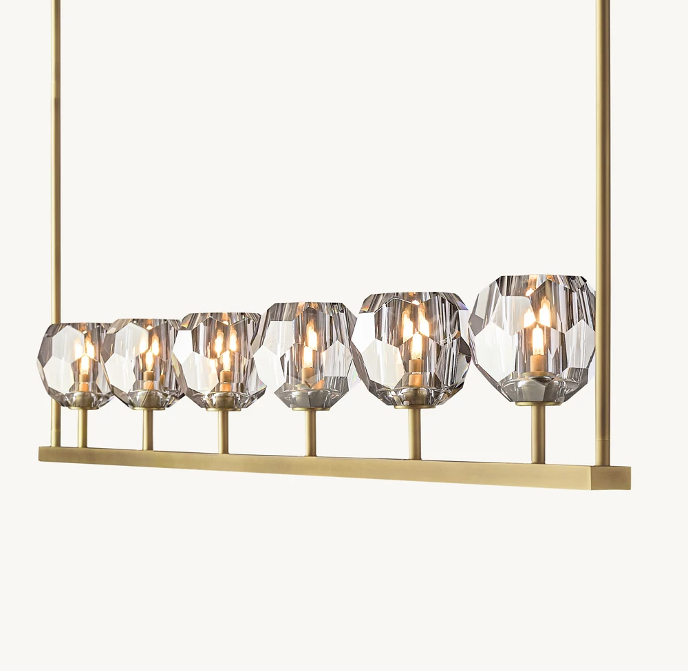 BOULE DE CRISTAL SMOKE GLASS LINEAR CHANDELIER 60
