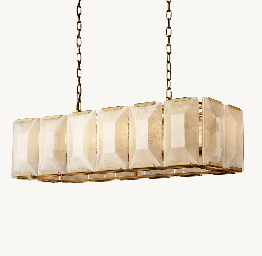 HARLOW CALCITE RECTANGULAR CHANDELIER 42
