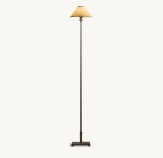 PETITE CANDLESTICK LINEN SHADE FLOOR LAMP