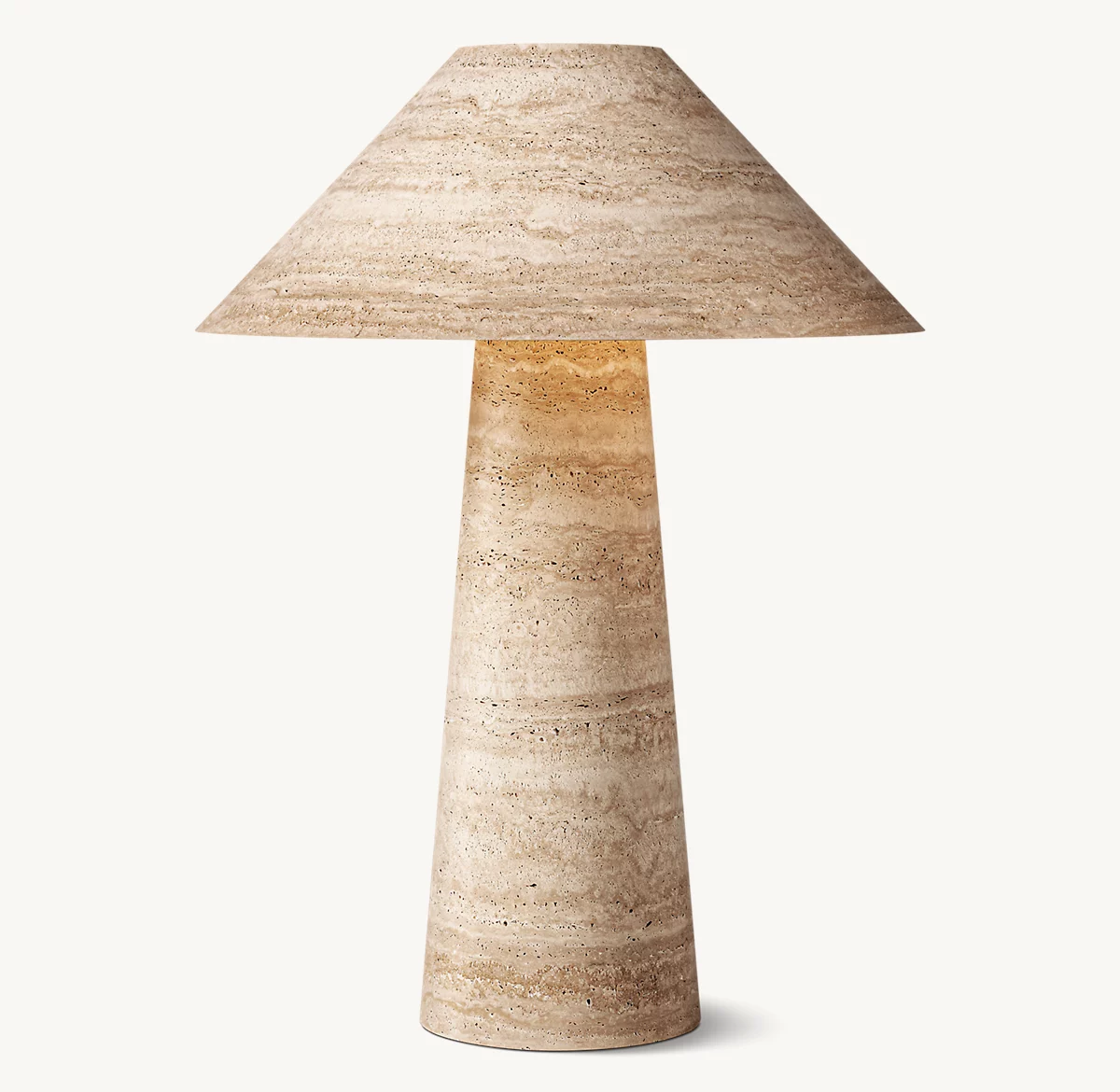 MYCENA STONE TABLE LAMP - Travertine