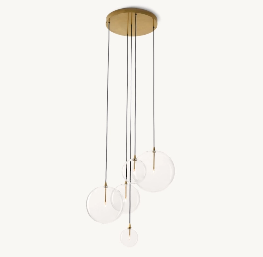 GLASS GLOBE MOBILE CLUSTER CHANDELIER 28