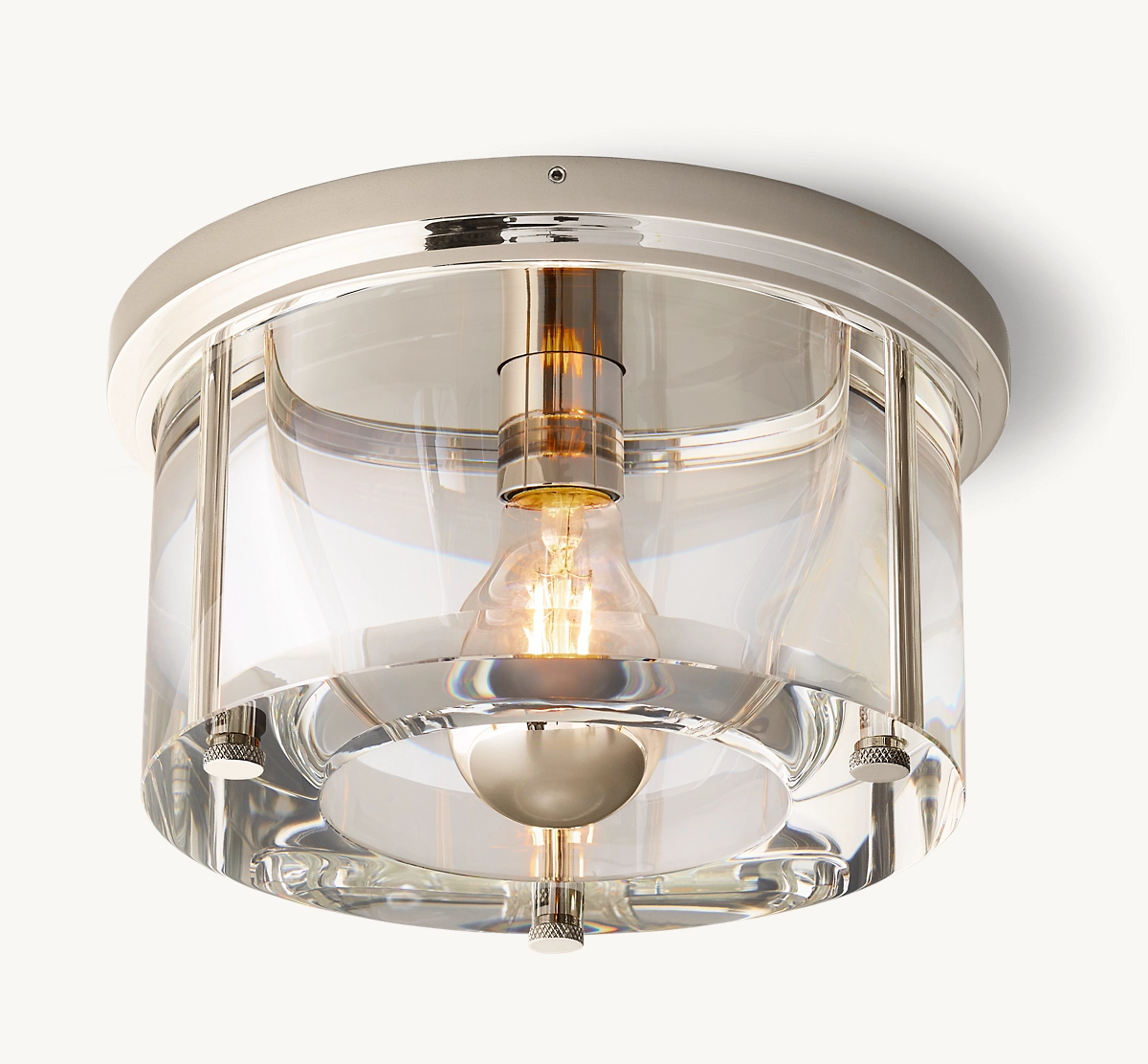 SAVILE ROUND FLUSHMOUNT - Polished Nickel