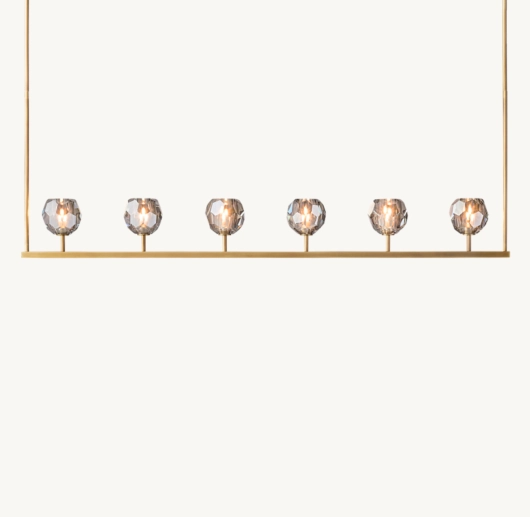 BOULE DE CRISTAL SMOKE GLASS LINEAR CHANDELIER 60