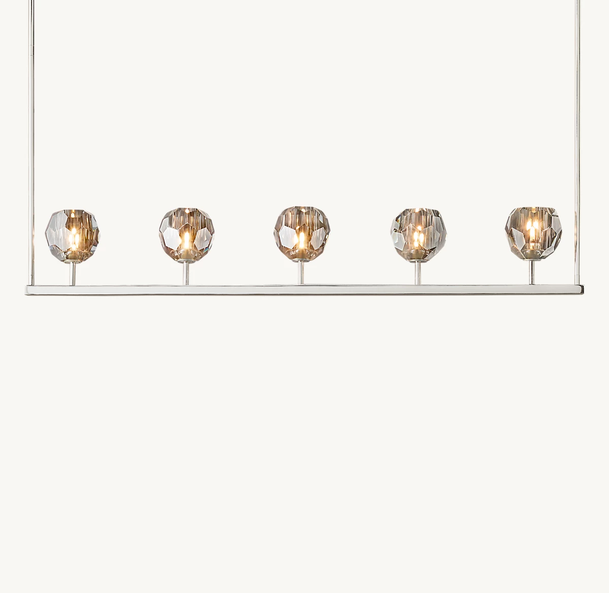 BOULE DE CRISTAL SMOKE GLASS LINEAR CHANDELIER 48