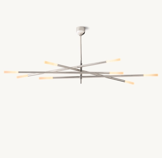 ROUSSEAU 8-LIGHT MOBILE ETCHED ROD CHANDELIER