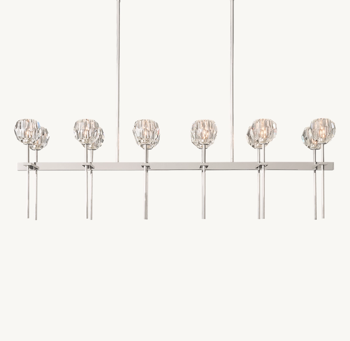 BOULE DE CRISTAL CLEAR GLASS DOUBLE LINEAR CHANDELIER 60