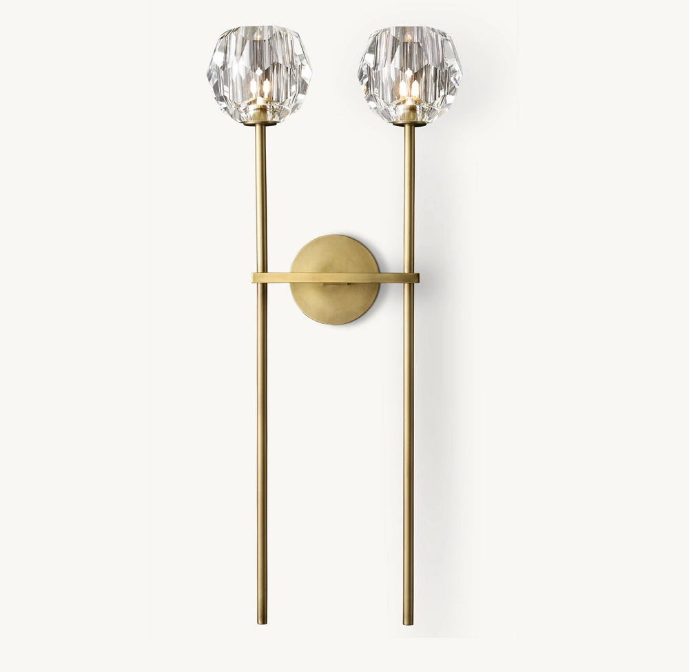 BOULE DE CRISTAL CLEAR GLASS GRAND DOUBLE SCONCE - Image 2