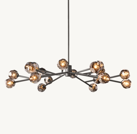 BOULE DE CRISTAL SMOKE GLASS ROUND CHANDELIER 60