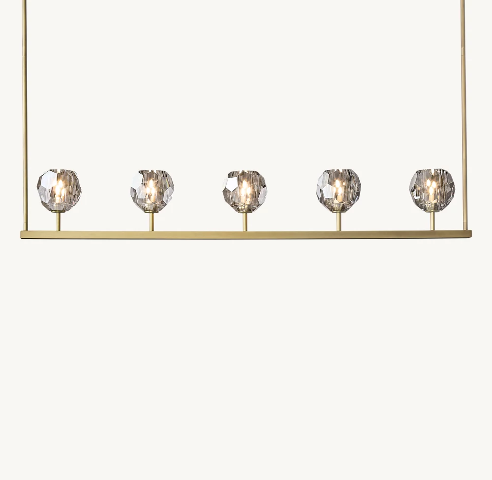 BOULE DE CRISTAL SMOKE GLASS LINEAR CHANDELIER 48