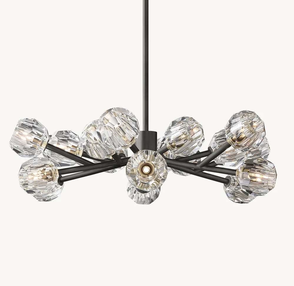 BOULE DE CRISTAL CLEAR GLASS ROUND CHANDELIER 36