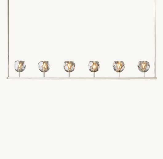 BOULE DE CRISTAL SMOKE GLASS LINEAR CHANDELIER 60