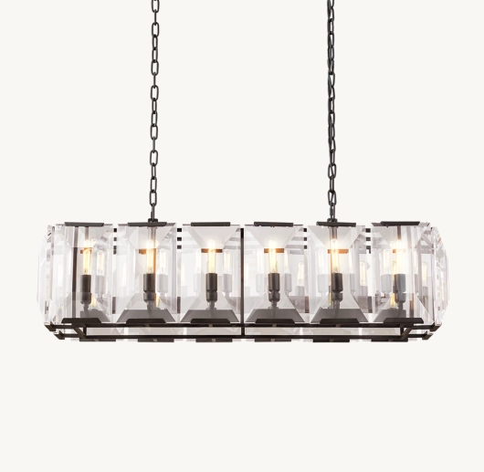 HARLOW CRYSTAL RECTANGULAR CHANDELIER 42