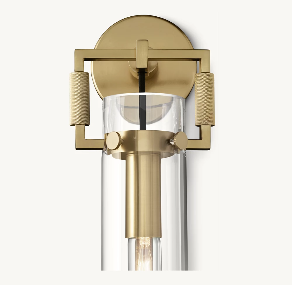 MACHINIST GLASS CYLINDER SCONCE 12