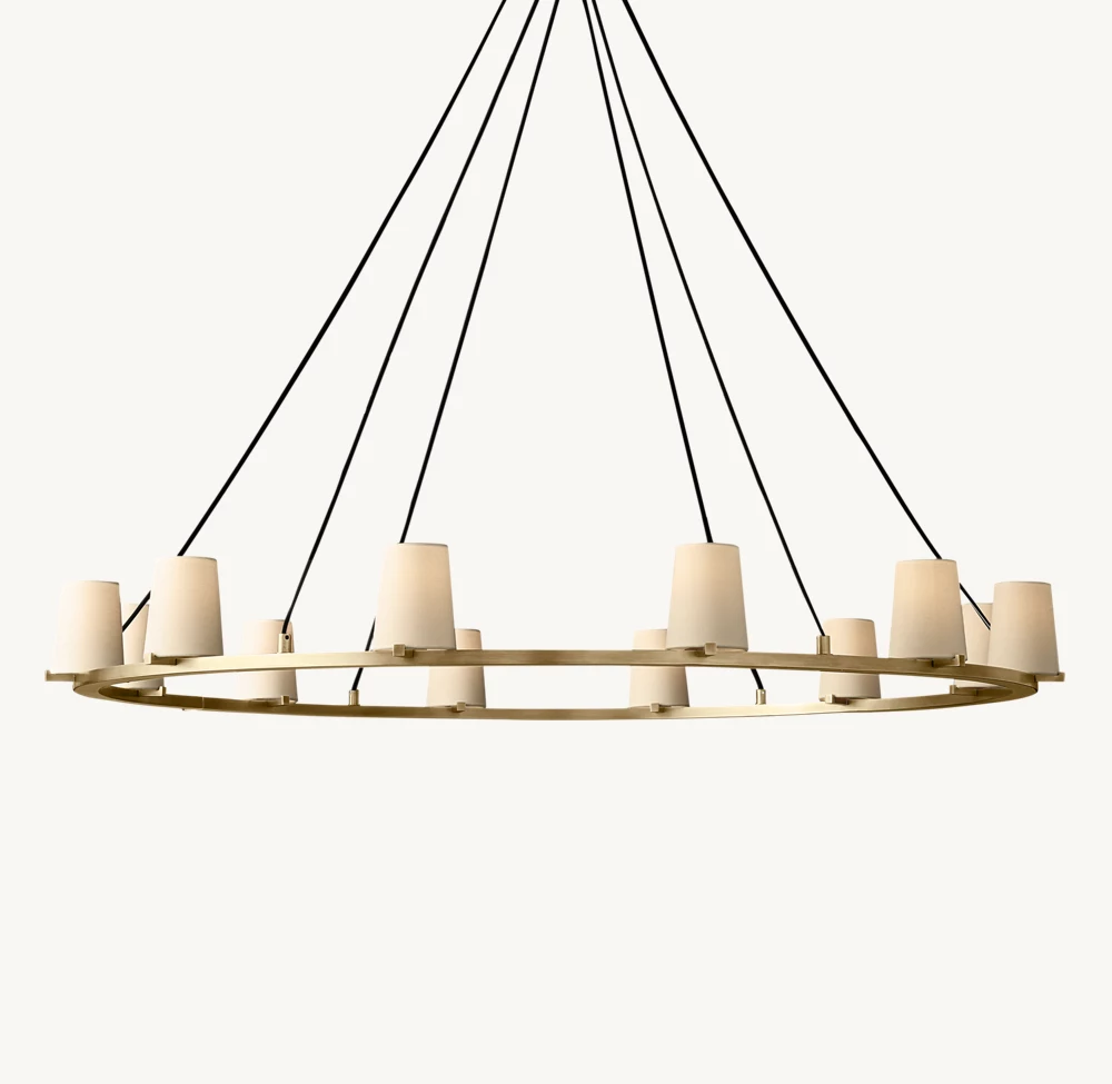 PAUILLAC FABRIC SHADE ROUND CHANDELIER 60