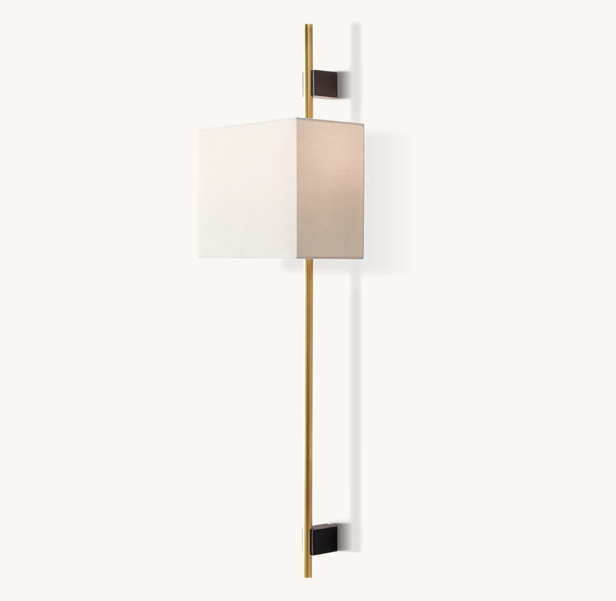 VELA ROUND BAR SCONCE - RECTANGULAR SHADE - Lacquered Burnished Brass