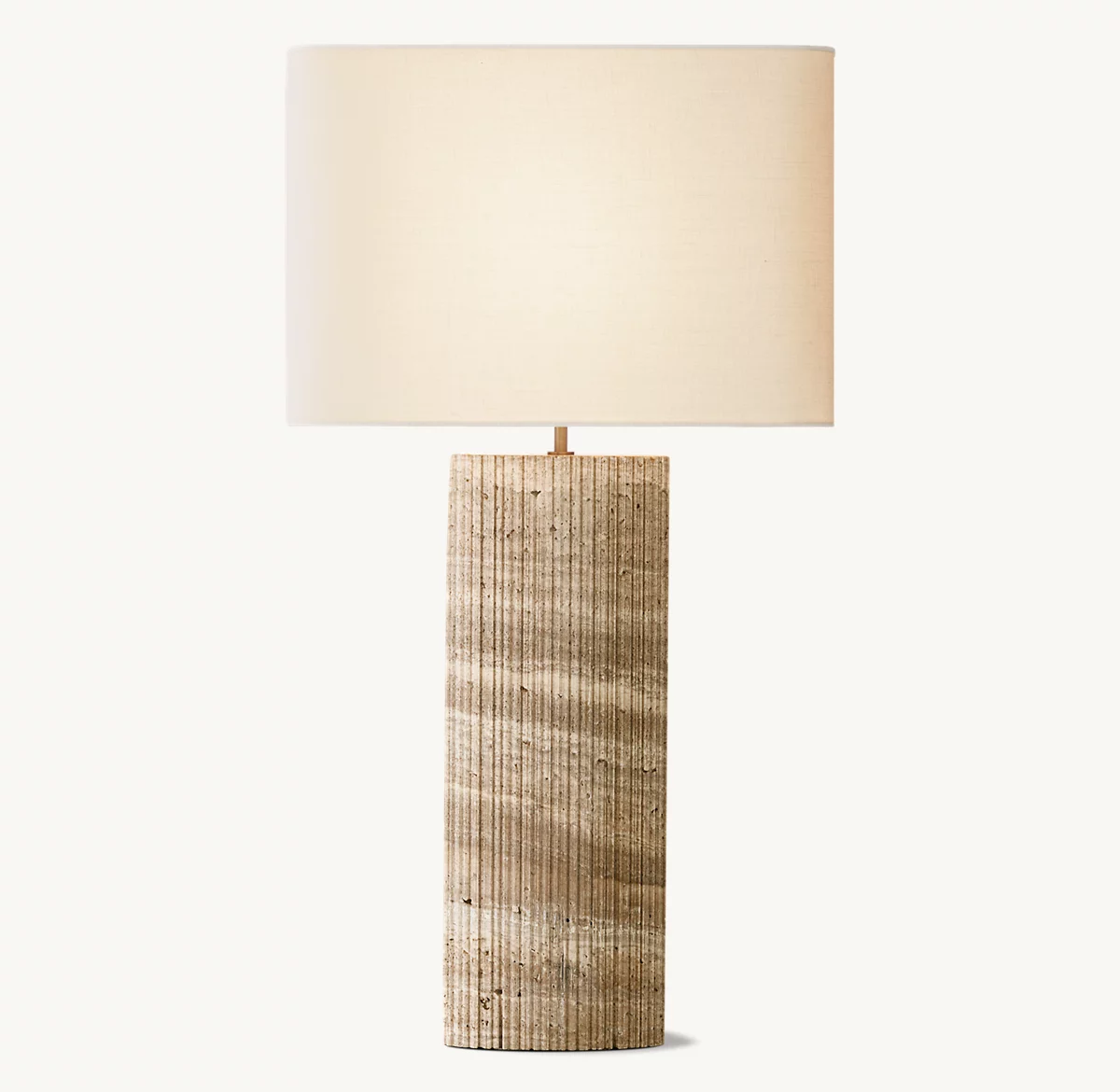 TALLADO TIZIANO TRAVERTINE CONVEX TABLE LAMP - White