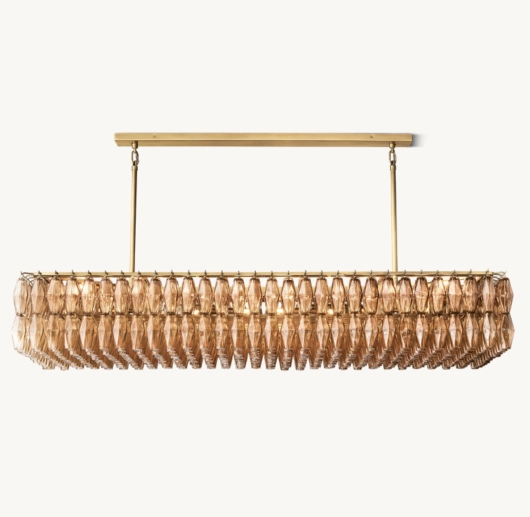 CHIARA SMOKE GLASS RECTANGULAR CHANDELIER 74