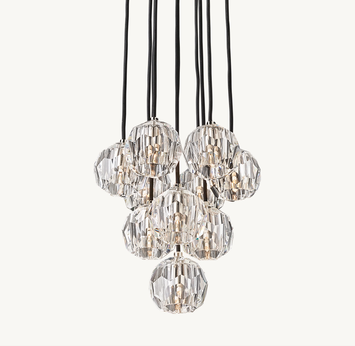 BOULE DE CRISTAL CLEAR GLASS ROUND CLUSTER CHANDELIER 14