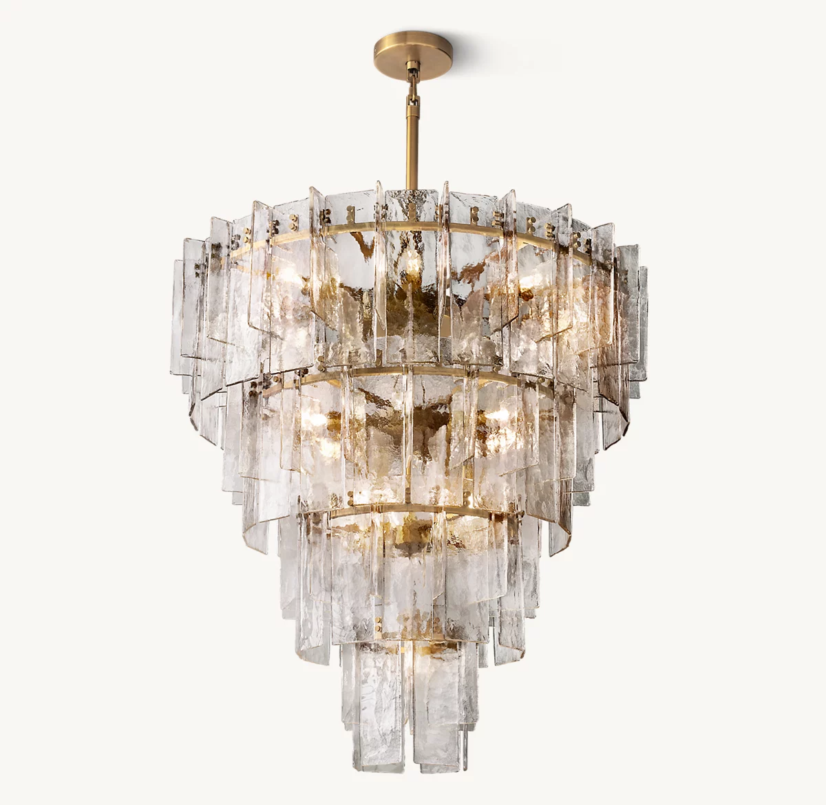 LATTICE CLEAR GLASS TIERED ROUND CHANDELIER 47